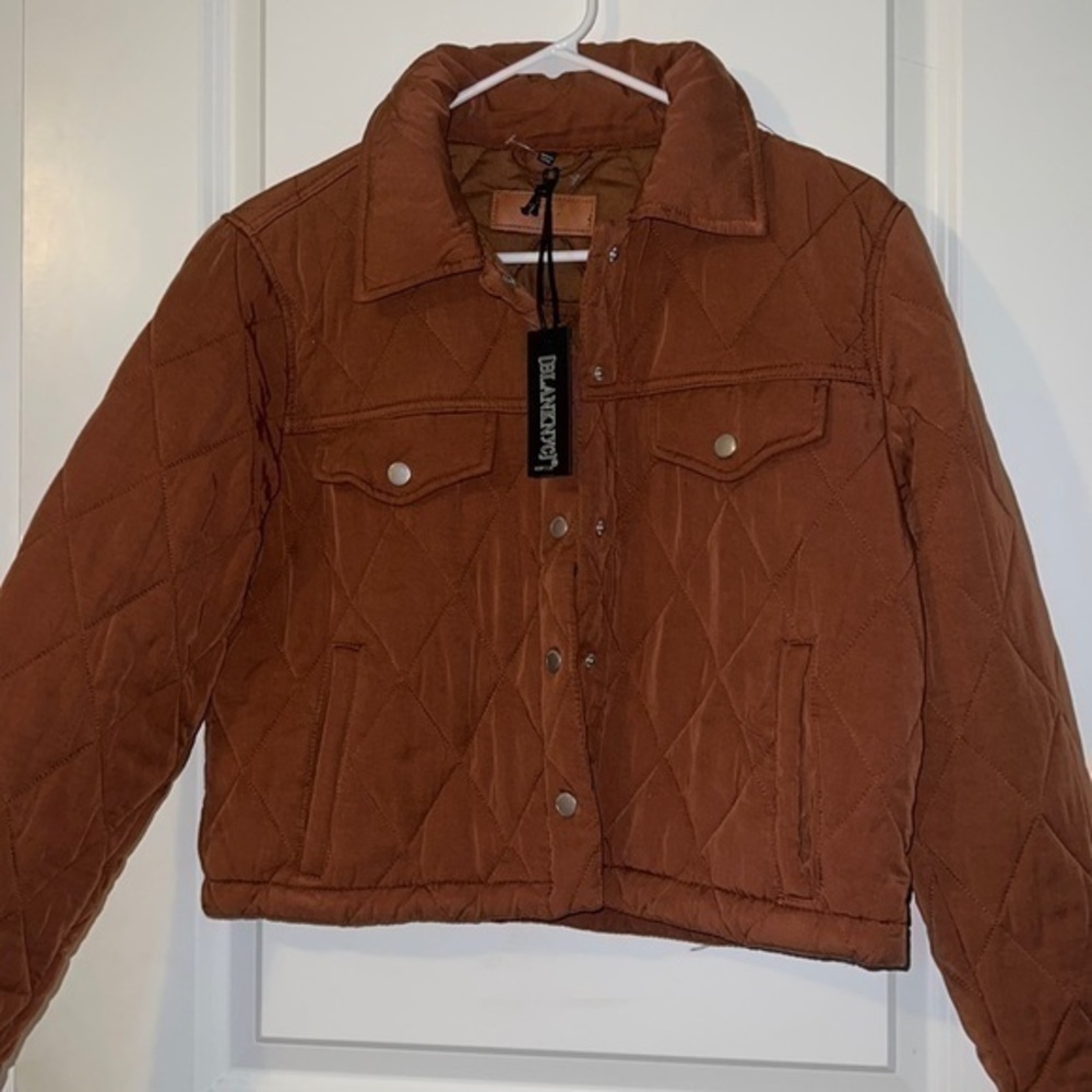 NWT WOMENS BLANKNYC brown button up jacket size small